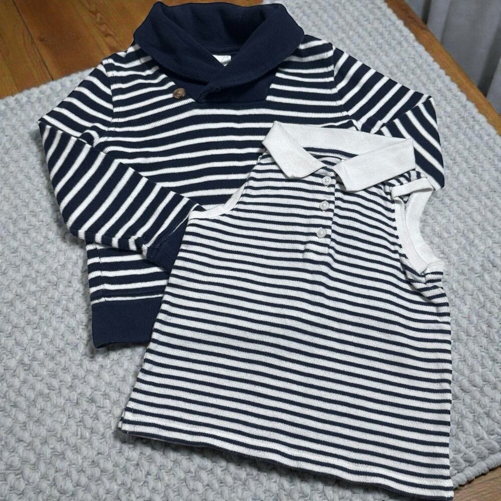 Janie and Jack & Baby Gap Lot of (2) Striped Tops Preppy School Photos 5T